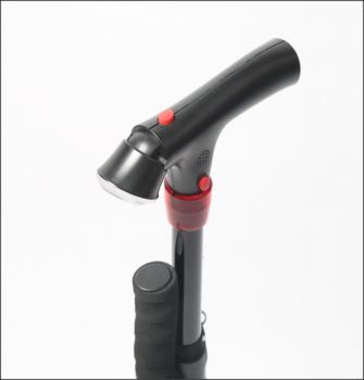 Preview: Zweihändiger Gehstock mit LED Licht und Sirene